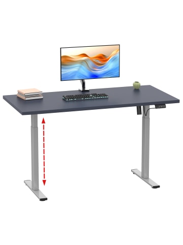 VCM  Schreibtisch höhenverstellbar Lona 140x50 in Silber / Anthrazit