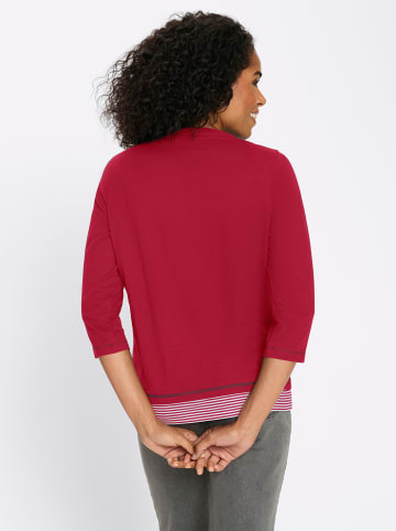 Sieh an! 2-in-1-Shirt in rot-weiß