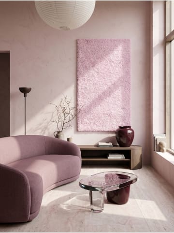 KADIMA DESIGN Teppich Hochflor Shaggy Waschbar Einfarbig RHEIN Strapazierfähig in Pink