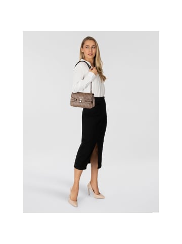 Guess Yesba Schultertasche 24 cm in latte logo