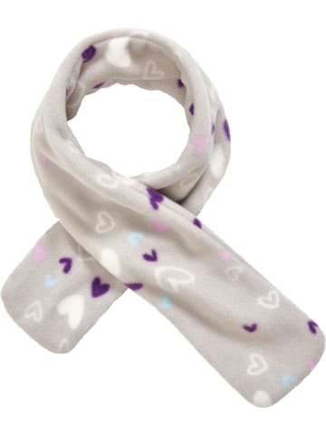 Playshoes Fleece-Steckschal Herzchen in grau