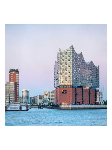 WALLART Leinwandbild - Elbphilharmonie Hamburg in Rot