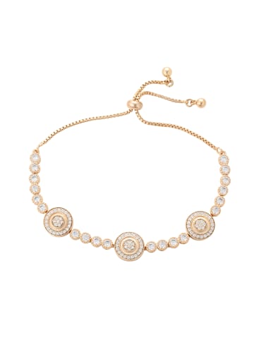 faina Women Crystal-Studded Box Chain Bracelet in Rose Gold