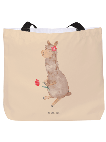 Mr. & Mrs. Panda Tote Bag Alpaka Blume ohne Spruch in Kaktus Grün