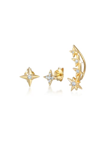 Elli Ohrringe 925 Sterling Silber Sterne, Astro, Stern in Gold