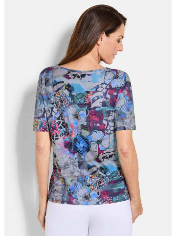 GOLDNER Kurzgröße:  Shirt-Duo mit Muster-Mix in blau / blau / gemustert