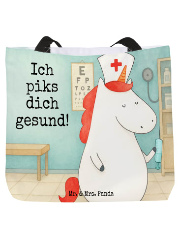 Mr. & Mrs. Panda Shopper Einhorn Krankenschwester Design mit Spruch in Weiß