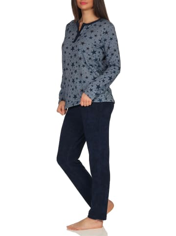 NORMANN Frottee Pyjama Schlafanzug Sterne - 48782 in marine