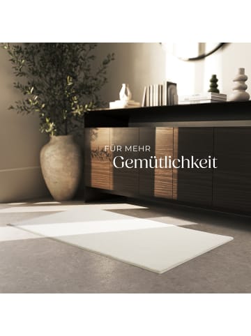 tectake Kurzflorteppich Soft Zone, rutschfeste Unterseite, creme