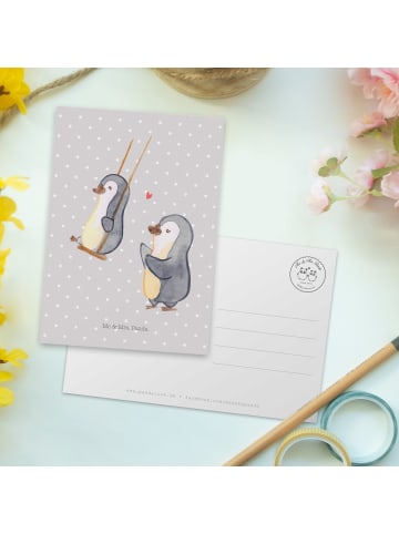Mr. & Mrs. Panda Wanddeko Pinguin Oma schaukeln ohne Spruch in Grau Pastell