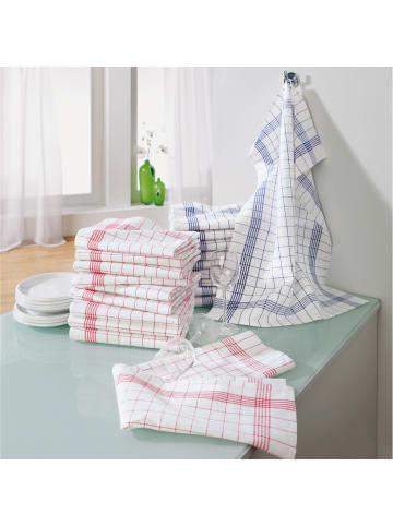 Erwin Müller Jacquard, Halbleinen, Leinen / Halbleinen Geschirrtuch 10er-Pack in blau