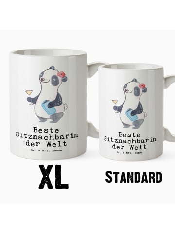 Mr. & Mrs. Panda Weiße Tasse Panda Beste Sitznachbarin der Welt ... in Weiß
