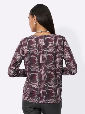 creation L Shirt in burgund-ecru-gemustert
