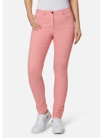 GOLDNER Jeanshose Lange Freizeithose BELLA mit Formbund in lachsrosa