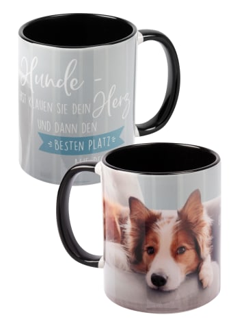 United Labels Hunde Tasse - Collie - besten Platz auf dem Sofa aus Keramik 320 ml in schwarz