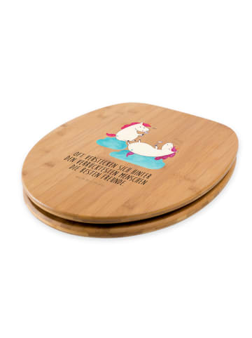 Mr. & Mrs. Panda Toilettendeckel Einhorn Sekt mit Spruch in Braun
