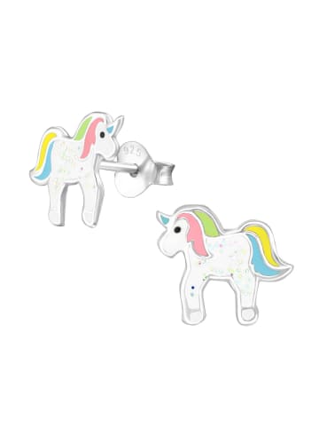 Schmuck23 Ohrringe 925 Silber Einhorn in Bunt