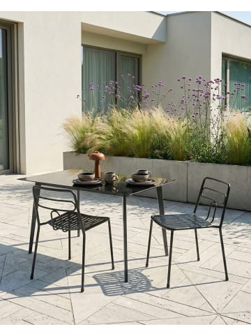 Beliani 2er-Set Gartenstuhl AGEROLA in Schwarz