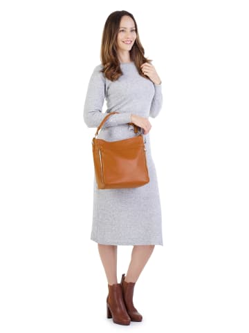 Cluty Handtasche echt Leder in cognac