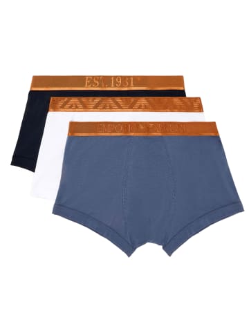 Emporio Armani 3er Pack Trunks Cotton in Mehrfarbig