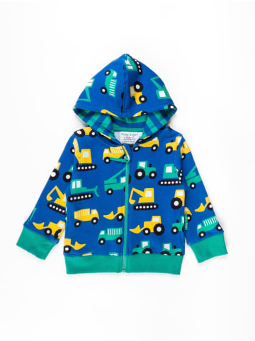 Toby Tiger Sweatjacke mit Bagger Print in blau