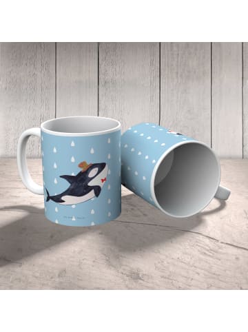Mr. & Mrs. Panda Kaffeetasse Orca Zylinder ohne Spruch in Blau Pastell