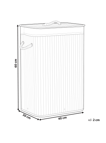 Beliani Wäschekörbe KOMARI in Schwarz/Weiß - (W) 40 x (H) 60 x (L) 30 cm