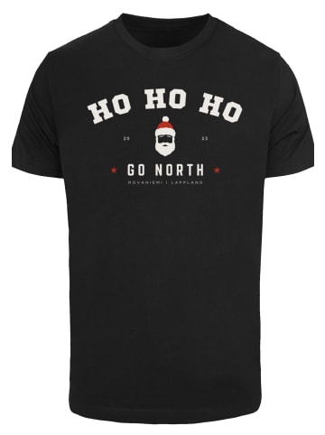 F4NT4STIC T-Shirt Ho Ho Ho Santa Claus Weihnachten in schwarz