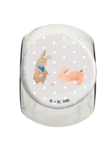 Mr. & Mrs. Panda Bonbonglas Hasen Muschel ohne Spruch in Grau Pastell