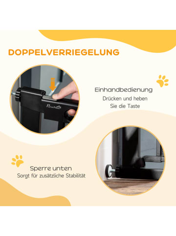 Pawhut Hunde Türschutzgitter Schwarz 75-103L x 2B x 76H cm
