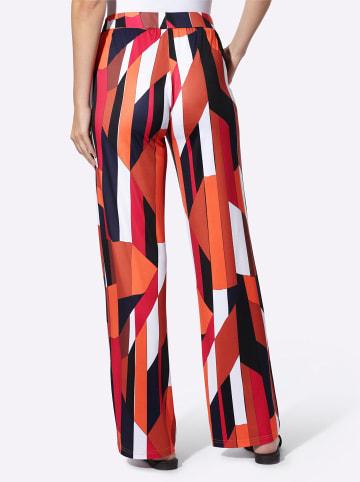 Heine Jersey-Hose in orange-marine-bedruckt