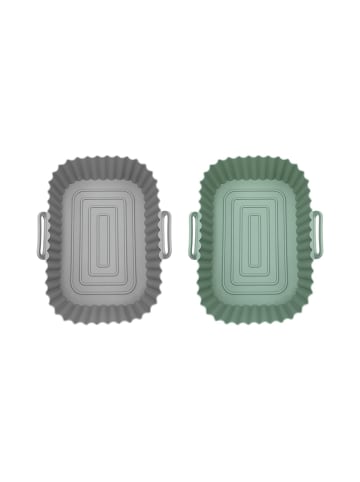 Gourmet Maxx Silikon-Backform rechteckig 2er-Set 20x14x5cm mint/grau Bunt