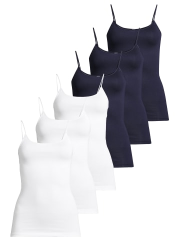 Conta Spaghetti Top Modal in Weiß / blau