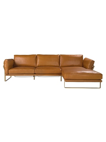 Angel Cerdá Ecksofa 6232 mit Chaise Longue in Kamel/Gold – (B)302 x (T)166 x (H)84 cm