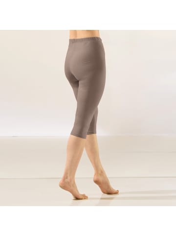 REDBEST Single-Jersey Capri-Leggings im 2er-Pack in taupe/schwarz