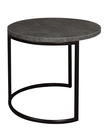 58 aufm Kessel COUCHTISCH Rund Elesa 2 60x51x60 Holzwerkstoff Schwarz/Keramik grau