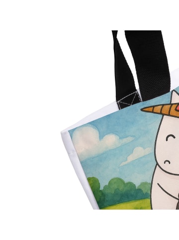 Mr. & Mrs. Panda Shopper Damen Einhorn Herz Design ohne Spruch in Weiß