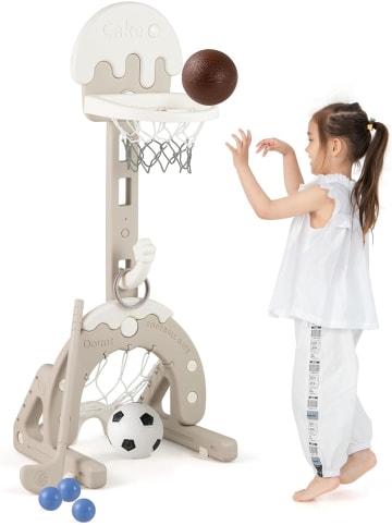 COSTWAY 4-in-1 Kinder Basketballkorb Set in Grau