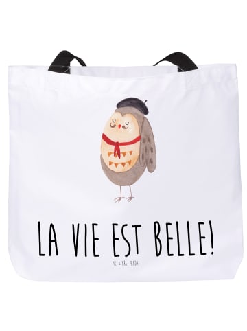 Mr. & Mrs. Panda Reisetasche Eule Frankreich mit Spruch in Weiß