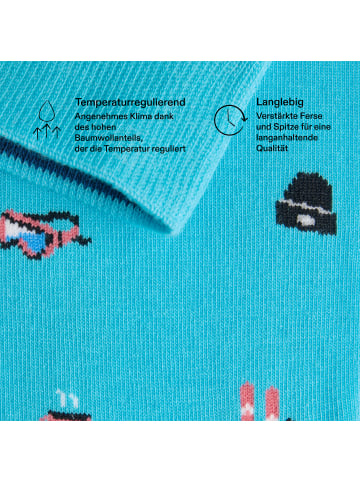 von Jungfeld Motivsocken Signature Icons in Ski Retro Blue