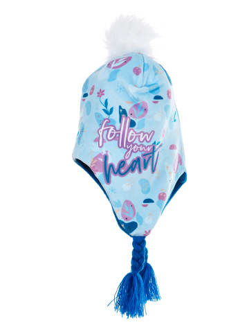 Disney Frozen Wintermütze mit Bommel Elsa und Anna in Blau