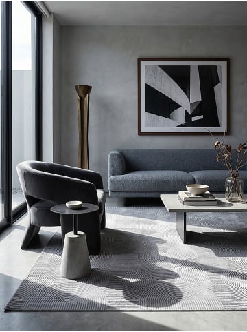 KADIMA DESIGN Teppich Kurzflor Geometrisch rutschhemmend pflegeleicht Wohnzimmer in Grau