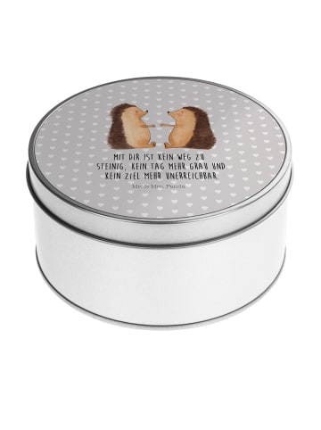 Mr. & Mrs. Panda Erinnerungsbox Igel Liebe mit Spruch in Grau Pastell