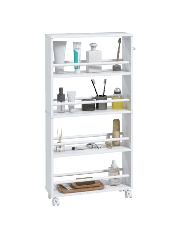 HOMCOM Rollwagen-45L x 15B x 91H cm-Weiß