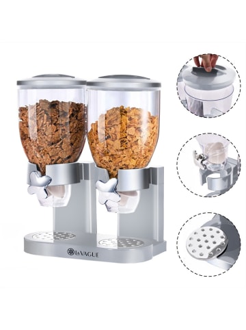 LA VAGUE MIAM Doppelter Cerealienspender in silber