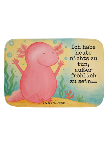 Mr. & Mrs. Panda Badematte Axolotl Hurra Design mit Spruch in Weiß