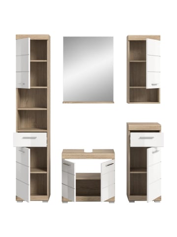 ebuy24 Badmöbelset Lambada Weiß 164 x 34 cm