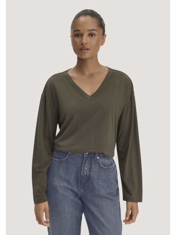 Hessnatur Hessnatur Longsleeve Oversize aus TENCEL™ Lyocell und Bio-Baumwolle in vintage oliv