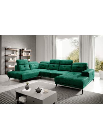 MF Design Brita Recamiere Links in Flaschengrün -  (L) 205 x (B) 350 x (H) 107 cm