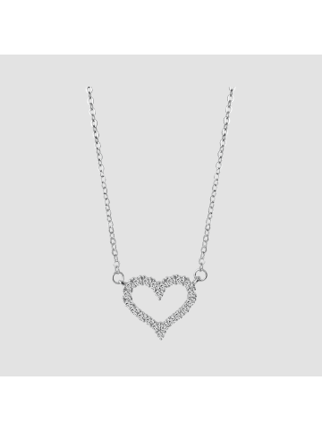 Adeliás Damen Halskette mit Anhänger – Herz aus 925 Silber in silber
